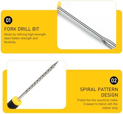 12 PCS Vacuum Tire Repair Tool Kit, DIY Tire Patching Set with Tire Repair Strips and Tools, Universal Tire Repair Kit for Car, Motorcycle Bicycle Tire Emergencies