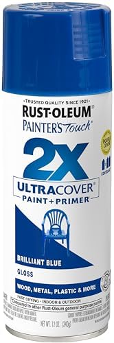 Rust-Oleum Painter's Touch 2X Ultra Cover Spray Paint, Gloss Brilliant Blue