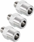 Pack of 3, 1/2" Male NPT To 1/4" Male NPT SUS304 Hex Nipple | Solid Male Pipe Adapter Hose Connectors for Pipe Repair, Bathroom Remodel, Tool Extensions, Compression, Irrigation