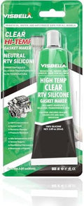 Visbella High Temperature RTV Silicone Gasket Maker, Sealed Oil Resistant Waterproof Quick Dry Liquid for Bonding Internal Combustion, Steam Turbines, Automotive Engine Parts 3.7OZ (Clear)