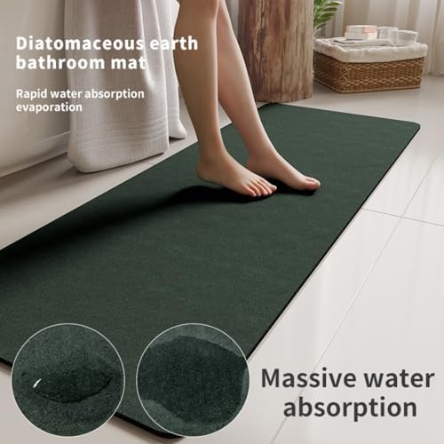 Super Absorbent & Non-Slip Bath Mat Kit | Waterproof Drip Rail, Shower Floor Protector & Door Seal Strip | Cut-to-Fit for Tub & Shower (Light Grey, 63''x24'')