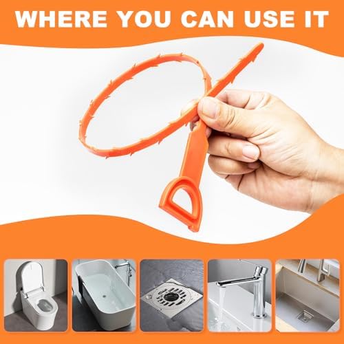 Drain Snake Clog Remover - 6 Pack 20 Inch Flexible Hair Tool