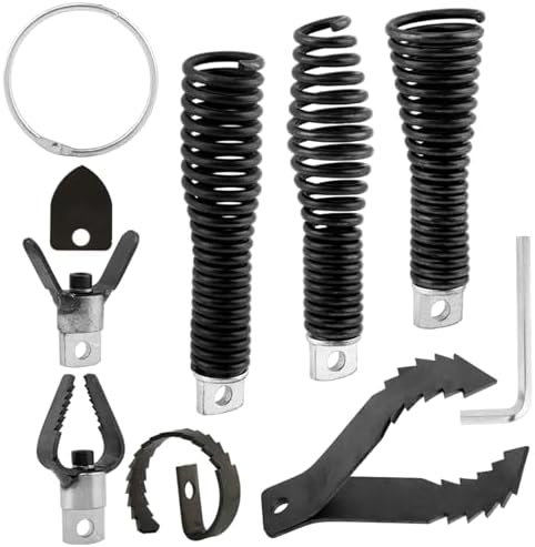 8-Piece Drain Snakes Drill Attachment, Used in 50FT-100FT Drain Cleaning Machine, Suitable for 5/16-inch to 3/4-inch Drain Snakes Cable, Tackle Tough Clogs with Precision