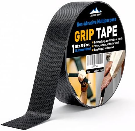 Rubber Grip Tape, 1 In x 20 Ft, Non-Abrasive Strong Adhesive Waterproof