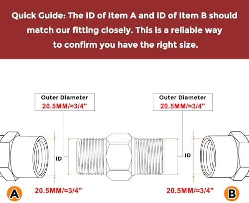 Pack of 5, 1/2" Male NPT to 1/2" Male NPT SUS304 Hex Nipple | Solid Male Pipe Adapter Hose Connectors with Sealing Tape for Pipe Repair, Bathroom Remodel, Tool Extensions, Compression