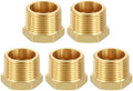 METALLIXITY 5PCS 3/4" MNPT x 3/8" FNPT Thread Brass Hex Bushing Extension | Brass Pipe Fittings, Tube Adapters Convert for Water Line, Tub Spout/Shower Head