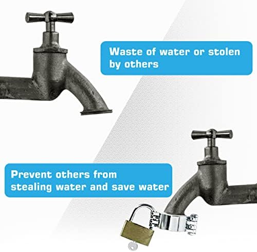 NUSET Water Faucet Lock - Water Spigot Lock for Garden Hose Bib Lock, Chrome, 2895-2, 2 Pack