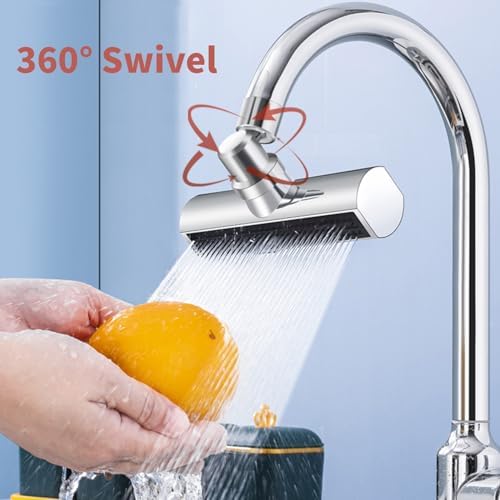 Kitchen Faucet Head Replacement, 3-Function Kitchen Faucet Sprayer Head , 360° Swivel Anti -Splash Faucet Spray Nozzle, M22 Female Thread Spray Head for Kitchen Faucet