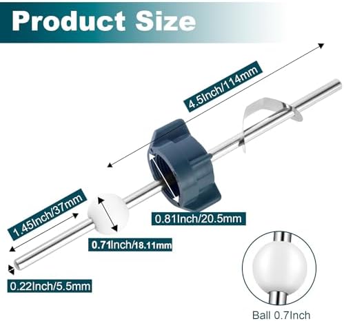 Lavatory Pop Up Center Piece Assembly,Pop Up Drain Repair Kit,Fits Most Popular Brands，Replacement for PS2673,PS469 and PSB327,Replacement Bathroom Sink Pivot Rod,18MM Ball, Chrome（1PC）