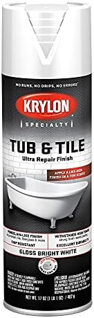 Krylon Tub & Tile Ultra Repair Finish, Gloss, White, 17 oz, K04502007
