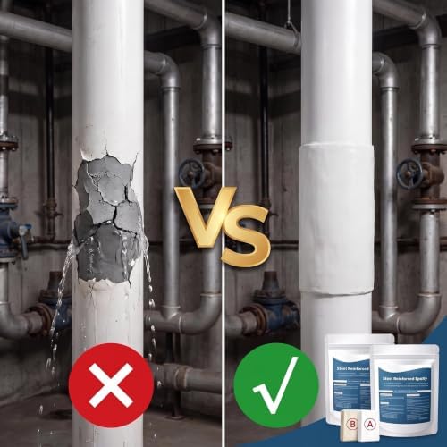 Steel Reinforced Epoxy Putty, Strong Clay Iron Adhesive, Epoxy Putty for Wood, High-Strength Multi-Purpose Repair Putty, Steel Epoxy Putty Filler for Metal, Plastic, Ceramic, PVC Pipe (2Pcs)