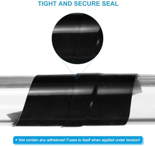 PATIKIL Self-Fusing Silicone Tape 1" x 10', Waterproof Hose Repair Tape Soft Strip for Plumbing Stop Leak Seal Tape Water Pipe, Black