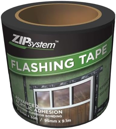 ZIP System Adhesive Flashing Tape for Windows & Doors, 3.75" x 30' Roll | Professional-Grade Acrylic Adhesive Flashing Tape for Windows, Doors & Rough Openings, Provides Weather Protection