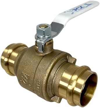 PROCURU 1-Pack 2-Inch (2") Press Copper Ball Valve, Heavy Duty Brass Body, Full Port, LF Certified Safe (3BP200-1P)