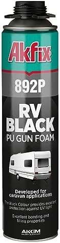 Akfix 892P Black Spray Foam Sealant (1x24oz)- UV Resistant Polyurethane Expanding Insulation, Waterproof, for RV, Pond, Waterfall & Landscape | Gun Use-Gun NOT Included | 24oz 1 Pack