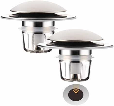 WELLUP Bathroom Sink Stopper,Sink Drain Stopper Pop Up Strainer Brushed