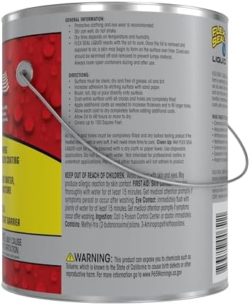 Flex Seal Liquid, Rubber Coating Sealant, Waterproof, Flexible, Breathable, and UV Resistant, Roof Repair, Basements, RV, Campers, Trailers, Marine, EPDM, Masonry, Clear, 1 Gallon