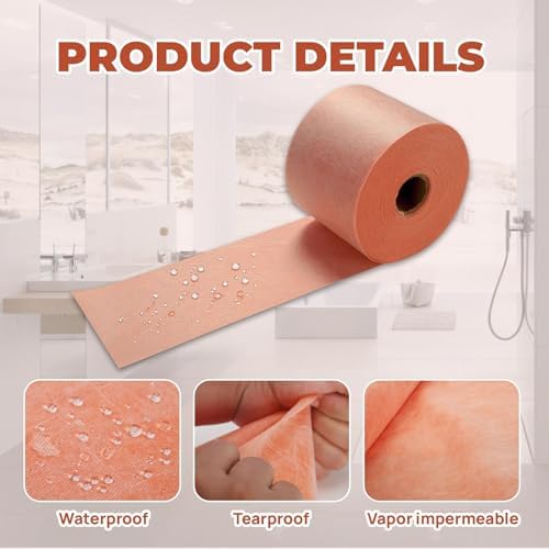 Sidasu 100FT Shower Waterproofing Membrane Roll, 5 Inch Wide