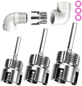 3PCS PVC Pipe Threader with Tape, Internal & External Pipe Threading Tool, Pipe Thread Cutting Tool for Drill, 1/2" 3/4" 1" NPT for PVC CPVC ABS Pipes, Thread Repair, DIY home, Garden Irrigation