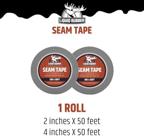 Liquid Rubber Waterproof Seam Tape, Multi-Surface Butyl Tape, 4 in x 50 Ft