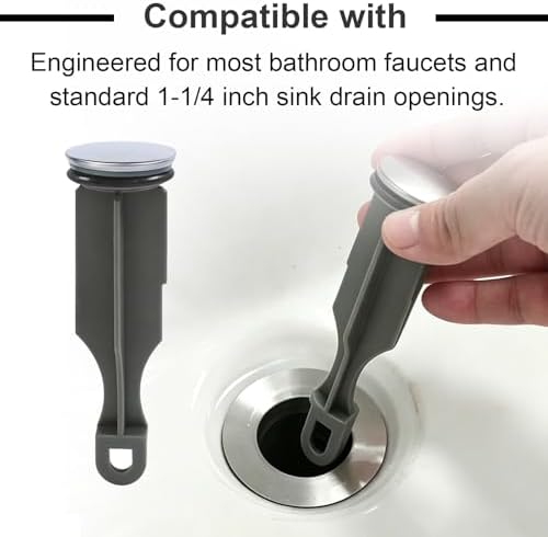 YWG RP5648BN Drain Stopper Replacement, Compatible with Delta Faucets, Pop-Up Style, 1/4 x 4 Inch, with Black Sealing Ring, 2-Pack