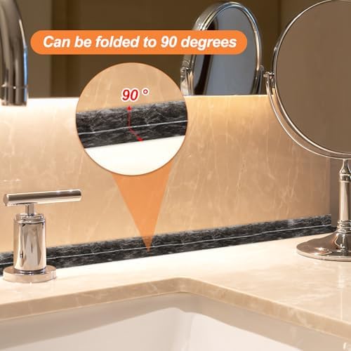 PATIKIL Caulk Tape Waterproof Self Adhesive, PVC Toilet Caulking Sealant Strip Bathtub Caulk Sealing Strip Tape for Bathroom Kitchen Countertop, Ink Painting (1.5 Inch x 16.4 Ft)