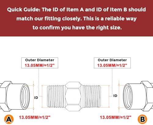 Pack of 5, 1/4" Male NPT to 1/4" Male NPT SUS304 Hex Nipple | Solid Male Pipe Adapter Hose Connectors with Sealing Tape for Pipe Repair, Bathroom Remodel, Tool Extensions, Compression