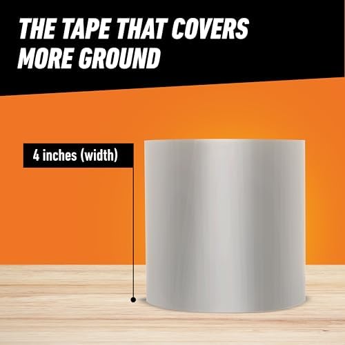 GORILLA Waterproofing Tape, Permanent Seal, Clear, 4" x 8', 2-Pack