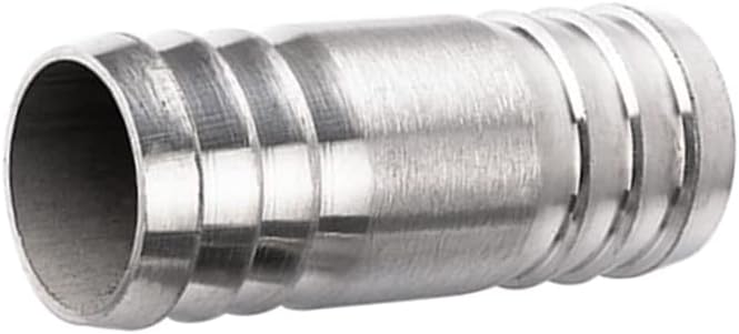 Stainless Steel 304 Hose Barb Union 1" x 1" Barbed Coupler W/Hose Clamp 2pc