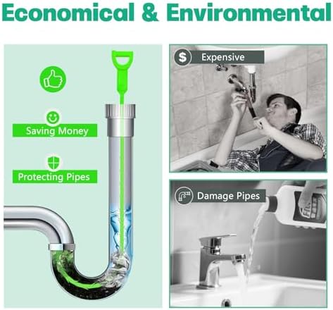 Drain Snake Hair Drain Clog Remover - 3 Pack Shower Sink Unclogger Tool