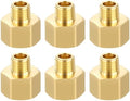 METALLIXITY 6PCS 1/2" FNPT x 1/4" MNPT Thread Brass Hex Extension Adapters | Brass Pipe Fittings, Female to Male Adapters for Water Line, Tub Spout/Shower Head