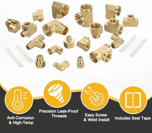PATIKIL Brass Pipe Fitting, 1Pcs 1/4" NPT Male to 1/4" NPT Female Pipe Reducer Adapter Extension Connectors Brass Fittings for Water Gas Refrigeration