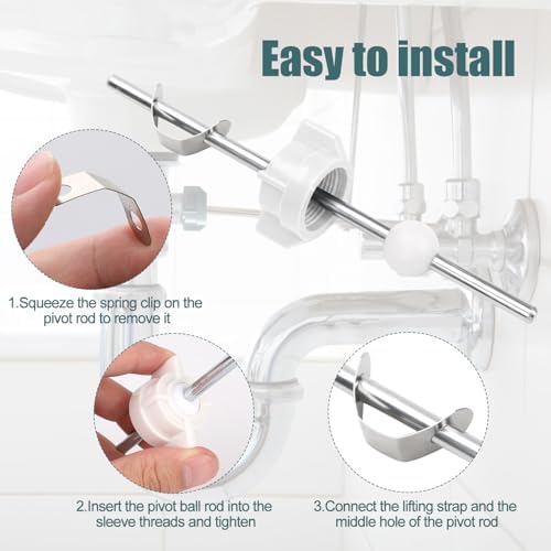 2pcs Sink Ball/Pivot Rod Replacement Parts Bathroom Sink Drain Stopper Kit
