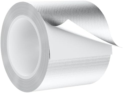 Fiberglass Aluminum Foil Tape 3 Inch x 66 Feet (5.9mil) – Heavy Duty HVAC Metal Tape,High Temp Waterproof Insulation Adhesive for Ductwork, Furnace, Dryer Vent, AC, Pipe Sealing & Repair