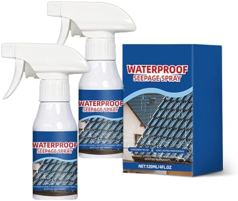 Waterproof Seepage Spray for Kitchen & Bathroom Repair, Powerful Liquid Coating for Roofs, Pipes, Walls, and Home Repair Crack Bathroom Kitchen Wall (2pcs)