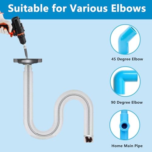 Metal Drain Snake, Spring Drain Clog Remover,1 Pcs 118.1 Inch