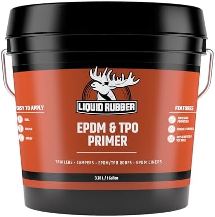 Liquid Rubber RV Roof Coating - Solar Reflective Sealant - 1qt EPDM Primer, 4 Tube of Lap Sealant