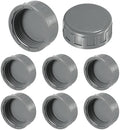 M METERXITY 8-Pack PVC Pipe End Cap Plug Adapter 1-1/2 In, Female Thread | Gray, Water End Cap Connector, Inner Teeth Pipe Plugs, for Outside Lawn, Yard/Watering Irrigation Systems