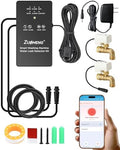 WiFi Washing Machine Water Leak Detector Kit with App Alerts & Sound Light Alarm, Dual Power Supply, High-Precision Sensor, Automatic Hot & Cold Shut-Off Valves (3/4" 90°)