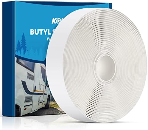 Kohree Butyl Tape White 1 Pack, 1/8" x 3/4" x 30 ft, Butyl Sealant Tape RV Putty Rubber Seal Tape Leak Proof for RV Repair, Window, Boat Sealing | RV Putty Rubber Seal Tape Leak Proof for RV Repair, Window, Boat Sealing