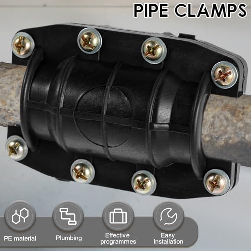 US 3Pcs Pipe Repair Clamp Anti-Impact Water Pipe Leak Repair Clamp Sturdy Emergency Pipe Repair Kit Pipe Repair Fixture Pipe Clamp for Cast Iron Pipes Cement Pipes PVC Pipes PE Pipes(20mm,black)