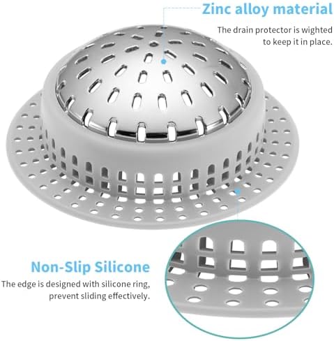 Aluvor Bathtub Drain Hair Catcher Shower Drain Cover Sink Drain Protector