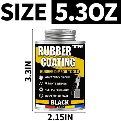 Liquid Plasti Dip Rubber,Black Peelable Liquid Rubber Coating-5.3oz