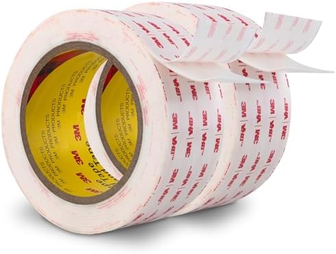 3M Double Sided Tape Heavy Duty 2'' x 15.4Ft 0.043in Thick White 2 Pack | 4950 Adhesive Waterproof Foam Mounting Tape for Home, Office, Decoration