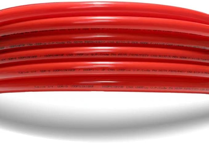 EFIELD 1/2 Inch 200 Ft Pex-b Pipe/Tubing (NSF Certified) Red color | for Potable Water-Plumbing Application with a Pipe Cutter (1/2-Inch, Red)(B-200)