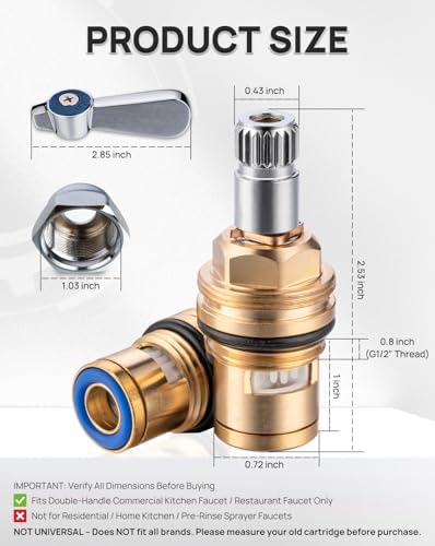 Cold Side Brass Ceramic Spindle Assembly for Commercial Faucet