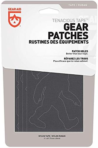 GEAR AID Tenacious Tape Repair Patches – Peel-and-Stick Nylon Gear Patches for Jackets, Tents, Sleeping Bags, Backpacks, and Outdoor Gear – Fix Rips, Tears, and Holes, Outdoors, 3”x20”