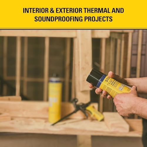 Stanley F902 Window & Door Foam Sealant (2x12 Oz.) – Low Expansion Polyurethane Insulating Spray Foam | Gaps and Cracks Filler for Window & Door Frames, Waterproof Sealant with Straw | 12 Oz. 2 Pack