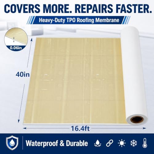 Self-Adhesive TPO Butyl Roofing Membrane, 60 Mil, 40'' x 16.4'