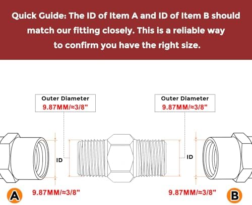 Pack of 5, 1/8" Male NPT to 1/8" Male NPT SUS304 Hex Nipple | Solid Male Pipe Adapter Hose Connectors with Sealing Tape for Pipe Repair, Bathroom Remodel, Tool Extensions, Compression